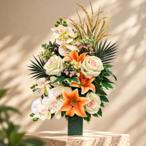 Ramo orquídea rosas